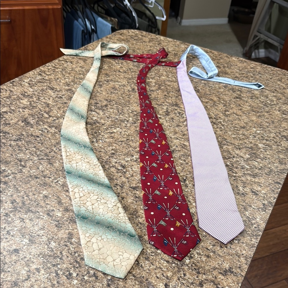 Tan and Red Classic Ties Set